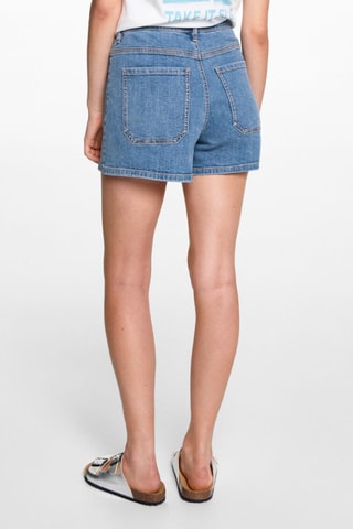 Short en jean poches - Bleu marine