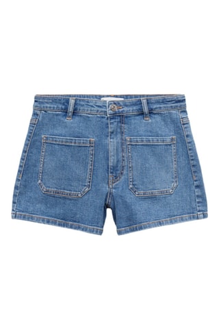 Short en jean poches - Bleu marine