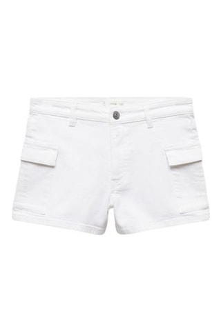 Short cargo coton - Blanc cassé