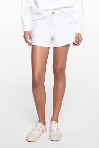 Short cargo coton - Blanc cassé