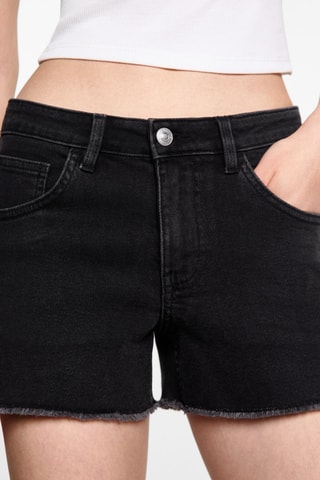 Short jean taille normale - Noir