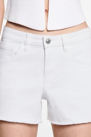 Short jean taille normale - Blanc cassé