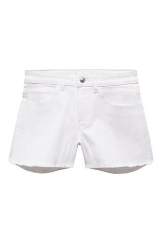 Short jean taille normale - Blanc cassé