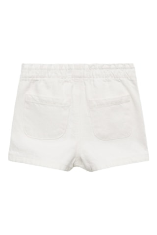 Short jean taille élastique - Blanc