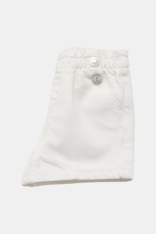 Short jean taille élastique - Blanc