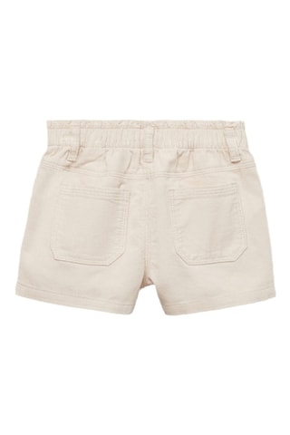 Short velours milleraies boutons - Écru