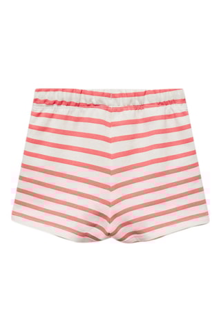 Short rayures coton - Corail