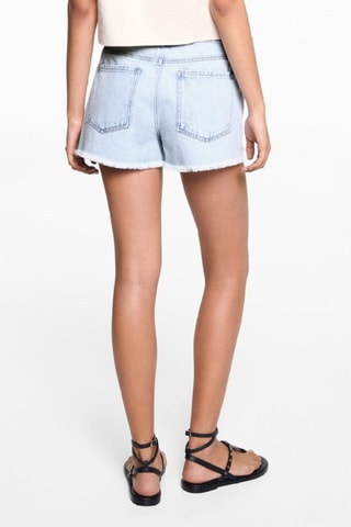 Short jean déchiré - Bleu clair