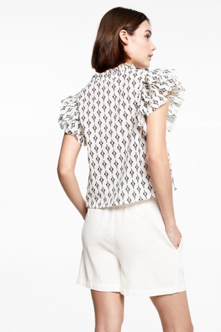 Short lin pinces - Blanc cassé