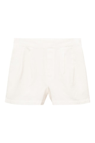 Short lin pinces - Blanc cassé