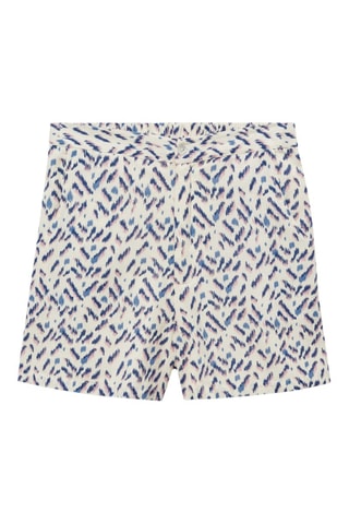 Short imprimé en lin - Blanc cassé