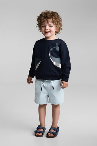 Bermuda taille élastique - Ciel