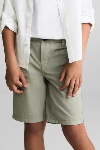 Bermuda slim-fit chino coton - Olive