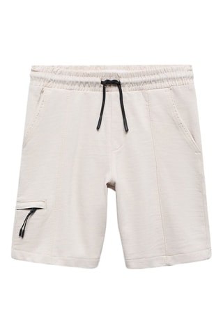 Bermuda taille élastique - Crème