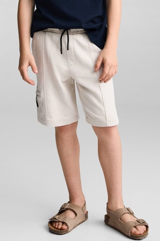 Bermuda taille élastique - Crème