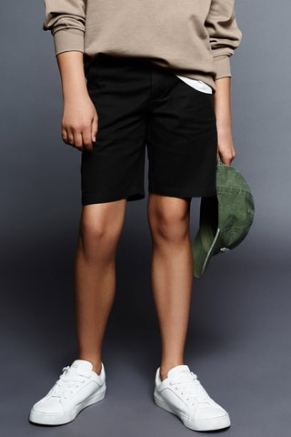 Bermuda slim-fit coton - Noir