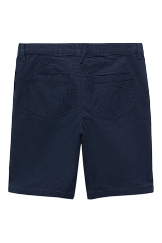 Bermuda en coton à rayures - Bleu marine