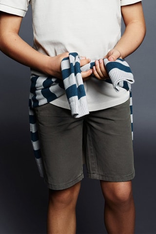 Bermuda slim-fit chino coton - Anthracite