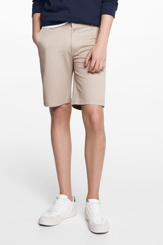 Bermuda slim-fit coton - Beige
