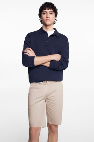 Bermuda slim-fit coton - Beige