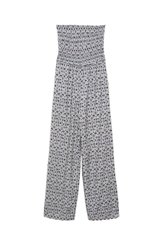 Combinaison bustier imprimée - Ecru