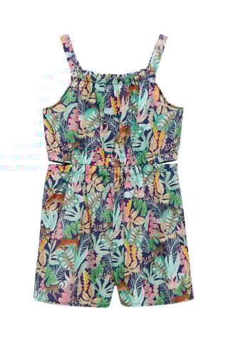 Combinaison en imprimé tropical - Bleu marine