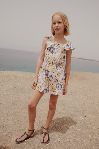 Combinaison coton imprimée - Moutarde