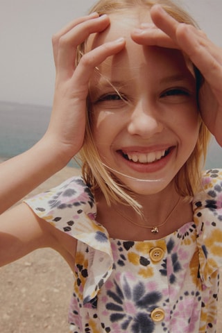 Combinaison coton imprimée - Moutarde