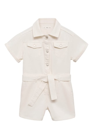 Combinaison jean ceinture - Blanc