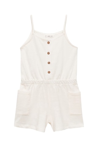 Combi-short coton - Blanc cassé