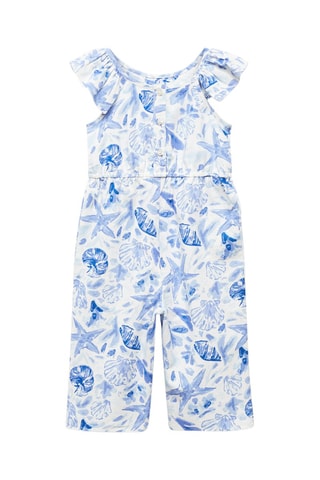 Combinaison imprimée volants - Bleu