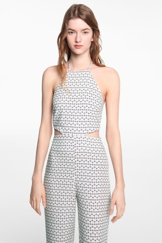 Combinaison imprimée ouvertures - Blanc cassé