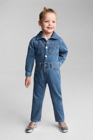 Combinaison chemise en jean - Bleu