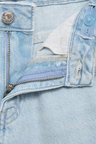 Jupe-culotte jean bas effiloché - Bleu clair