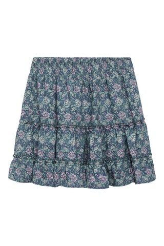 Jupe volants imprimée - Vert menthe