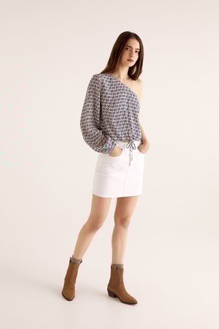 Minijupe en jean - Blanc cassé