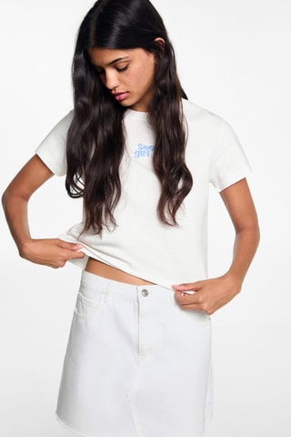 Minijupe en jean - Blanc cassé