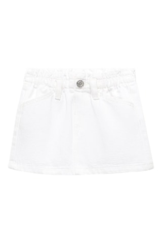 Jupe denim paperbag - Blanc