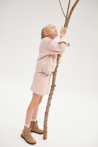 Jupe en jean boutons - Rose