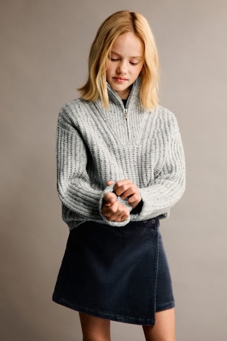 Jupe short velours côtelé - Bleu marine