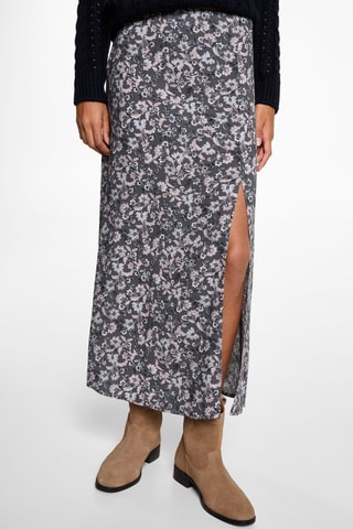 Jupe fendue fleurs - Rose