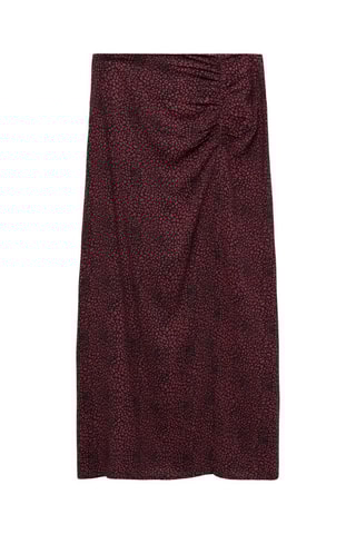Jupe midi léopard - Rouge