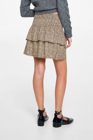 Jupe volants léopard - Beige