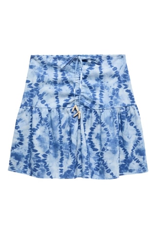 Jupe imprimée volants - Bleu clair