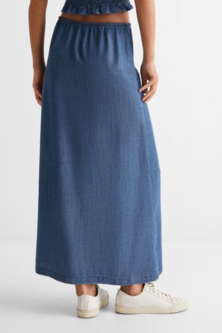 Jupe longue élastique - Bleu