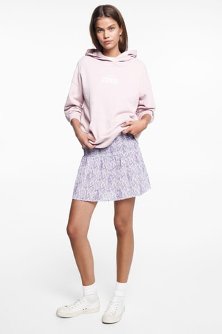 Falda fluida estampada - Blanco roto