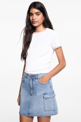 Jupe cargo denim - Bleu