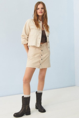 Jupe boutonnée - Beige