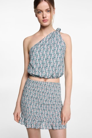 Jupe froncée volants - Vert pastel