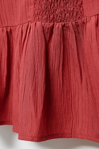 Jupe froncée volants - Rouge
